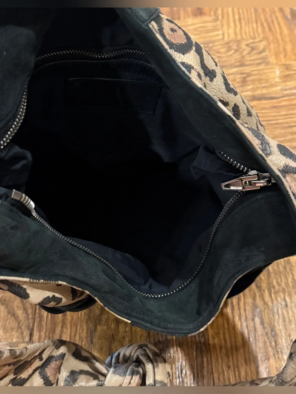 Alexander Wang Donna Hobo Crossbody Bag Purse Leopard Print Leather